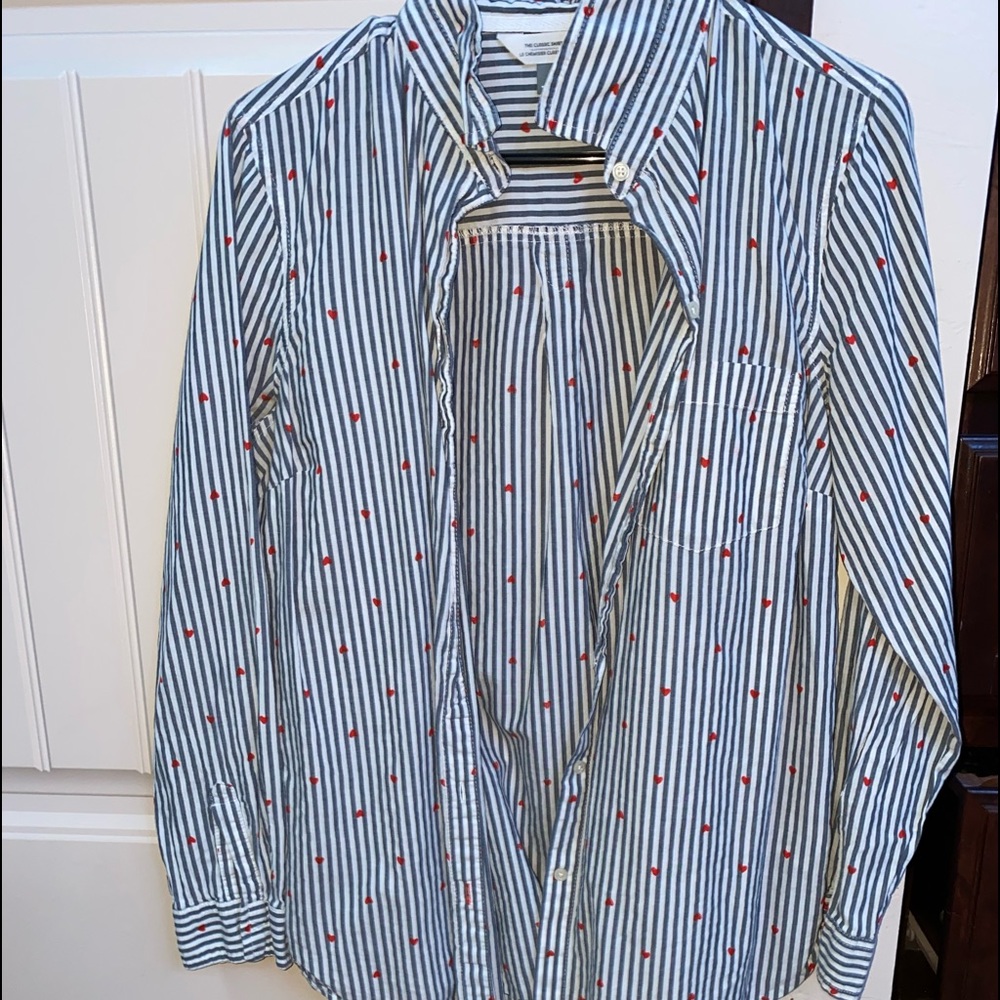 striped button down